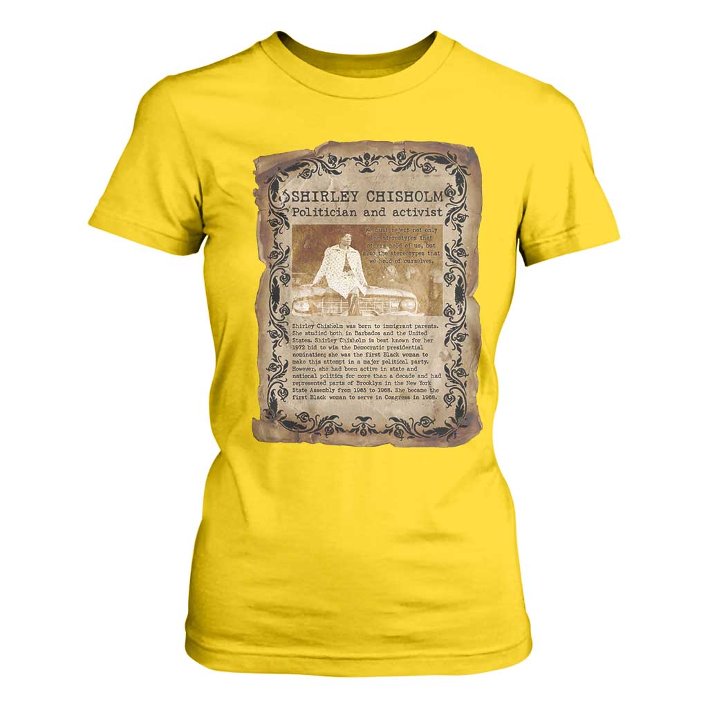 Vintage Newspaper Shirley Chisholm T Shirt For Women Black History Month Gift TS12 Daisy Print Your Wear