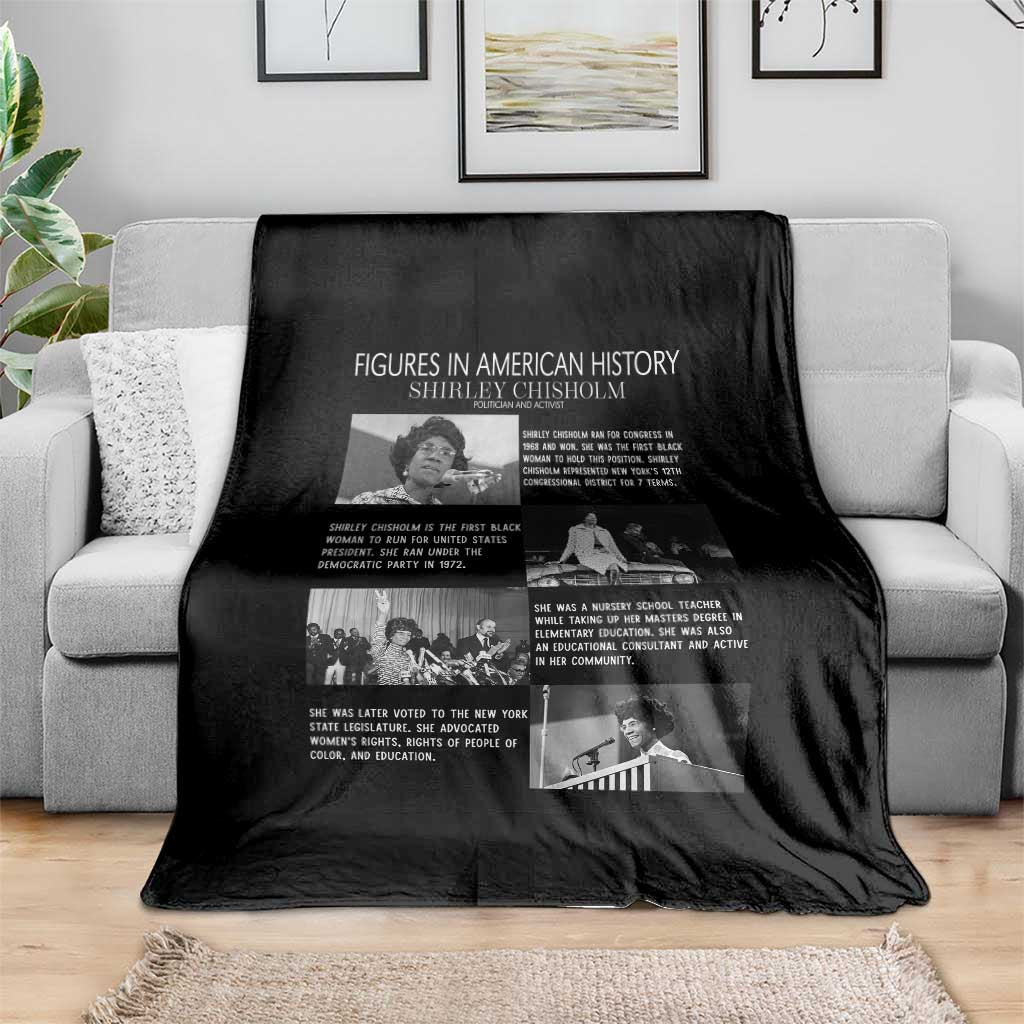 Shirley Chisholm Throw Blanket Black Woman Leadership Icon TS12 Print Your Wear