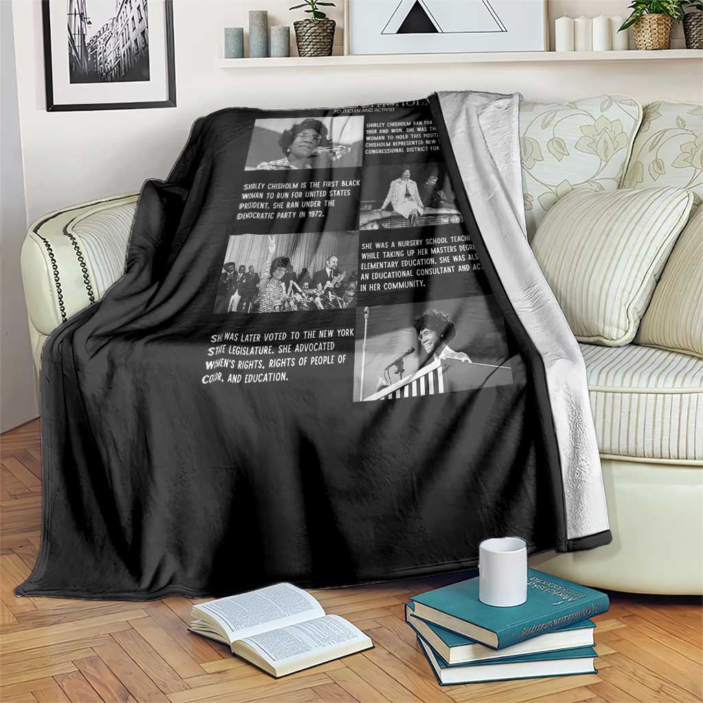 Shirley Chisholm Throw Blanket Black Woman Leadership Icon TS12 Print Your Wear