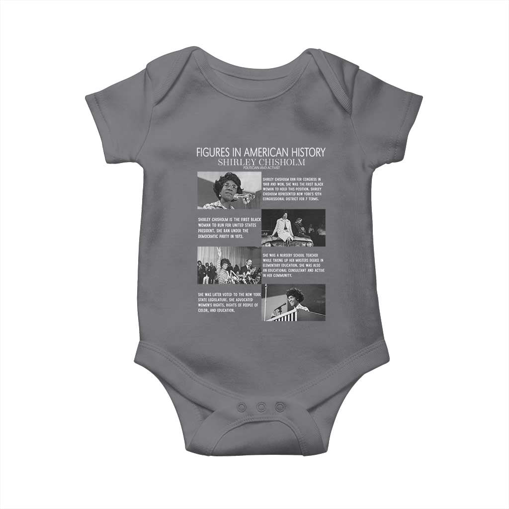 Shirley Chisholm Baby Onesie Black Woman Leadership Icon TS12 Charcoal Print Your Wear