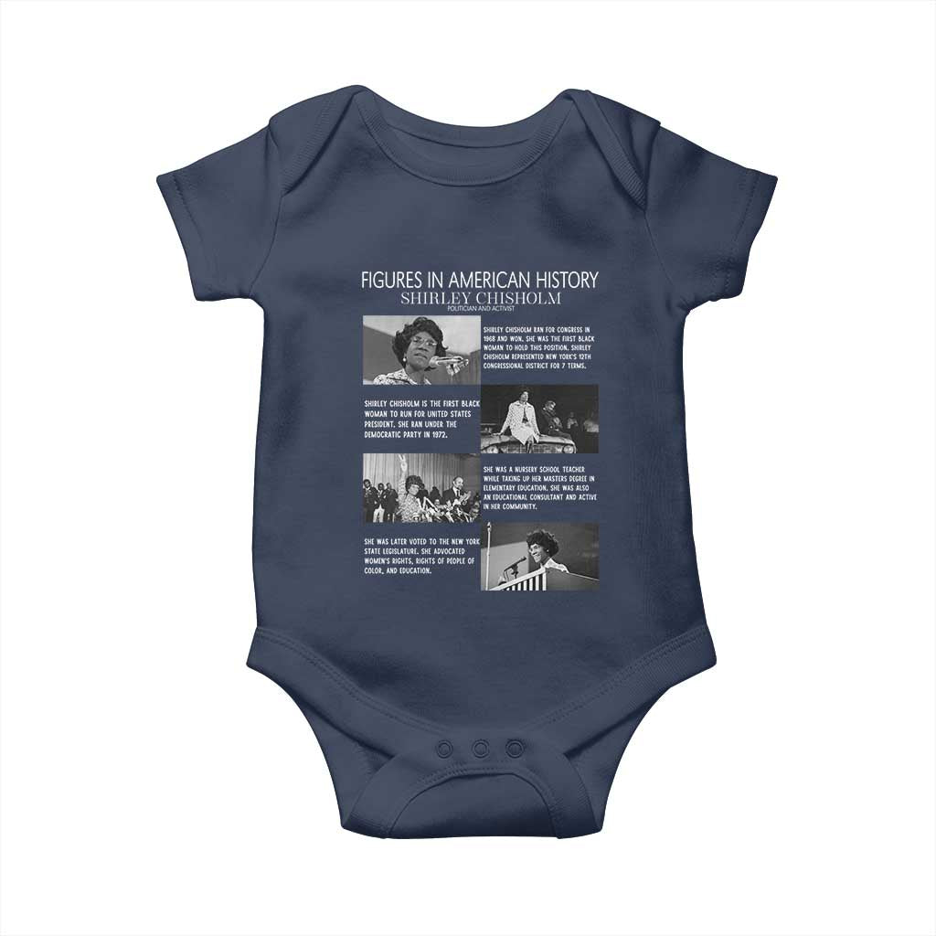 Shirley Chisholm Baby Onesie Black Woman Leadership Icon TS12 Navy Print Your Wear
