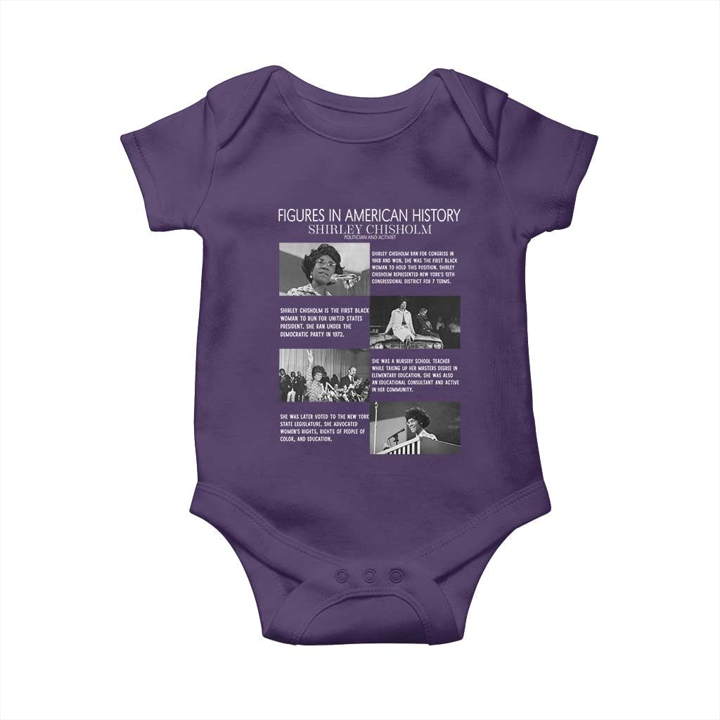 Shirley Chisholm Baby Onesie Black Woman Leadership Icon TS12 Purple Print Your Wear