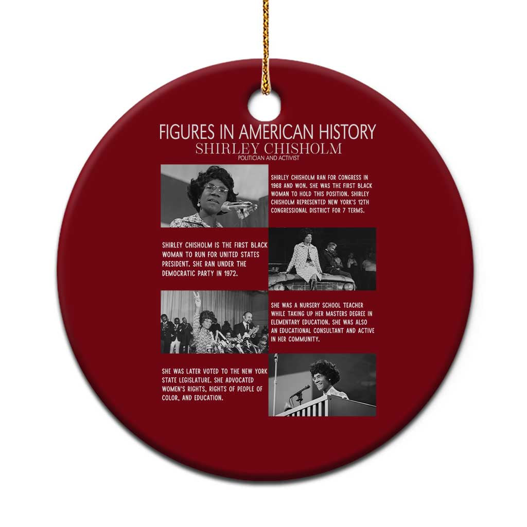 Shirley Chisholm Ceramic Ornament Black Woman Leadership Icon TS12 1pc Red Print Your Wear