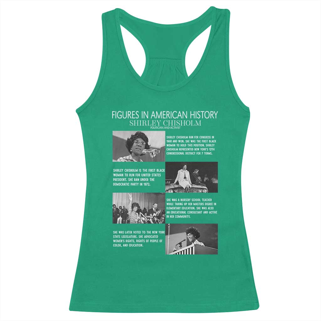 Shirley Chisholm Racerback Tank Top Black Woman Leadership Icon TS12 Irish Green Print Your Wear
