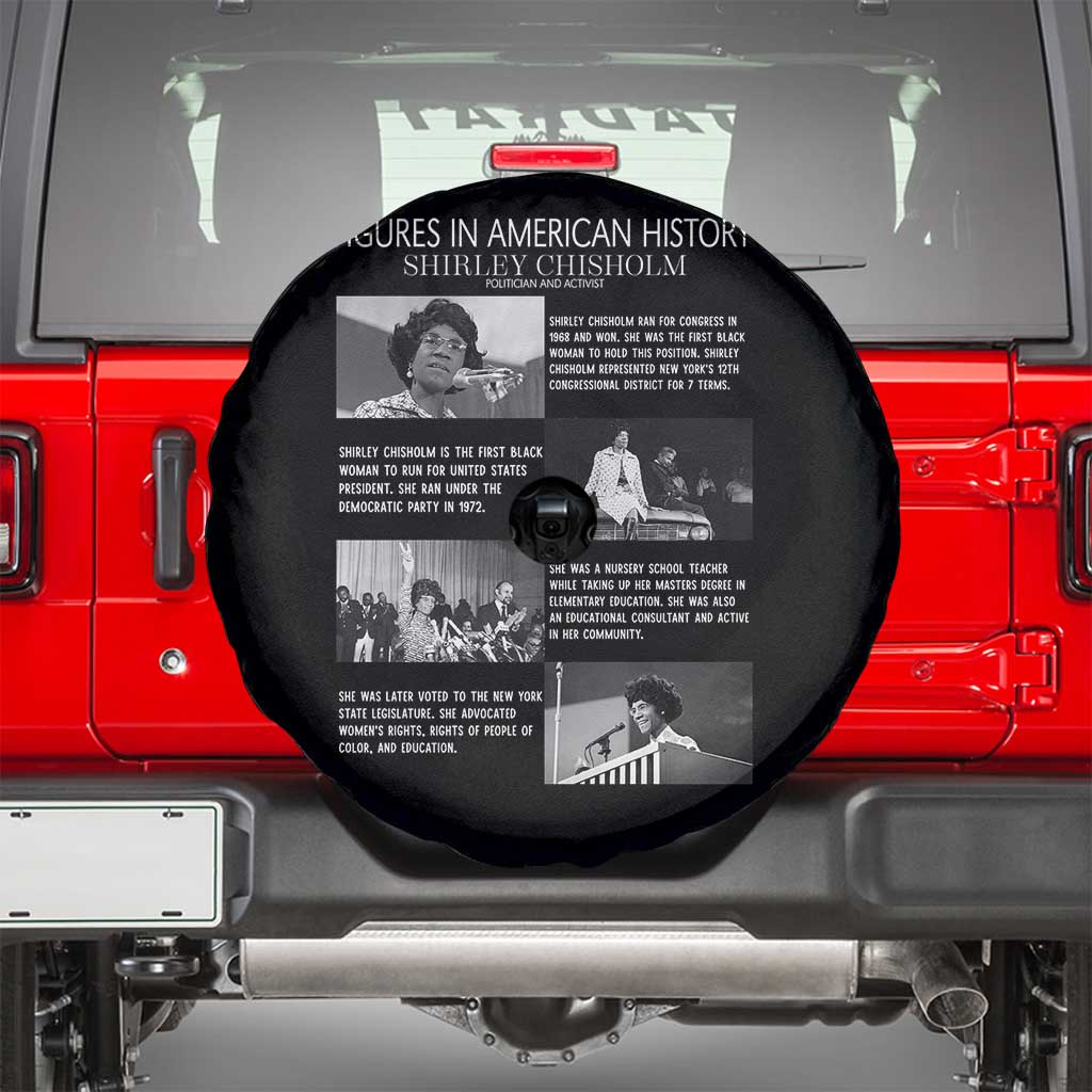 Shirley Chisholm Spare Tire Cover Black Woman Leadership Icon TS12 Black Print Your Wear