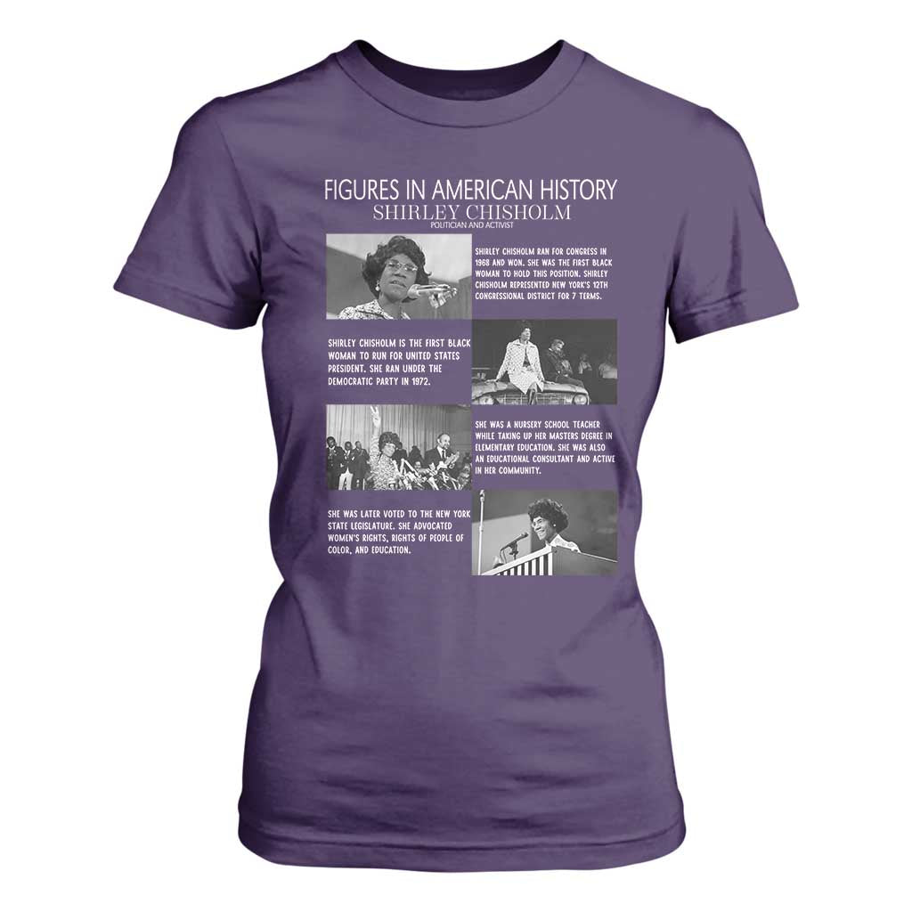 Shirley Chisholm T Shirt For Women Black Woman Leadership Icon TS12 Purple Print Your Wear