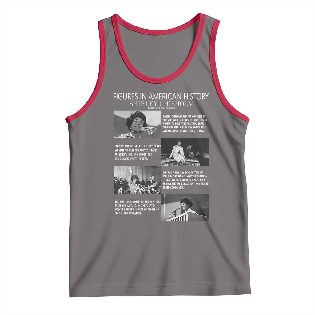 Shirley Chisholm Tank Top Black Woman Leadership Icon TS12 Deep Heather Red Print Your Wear