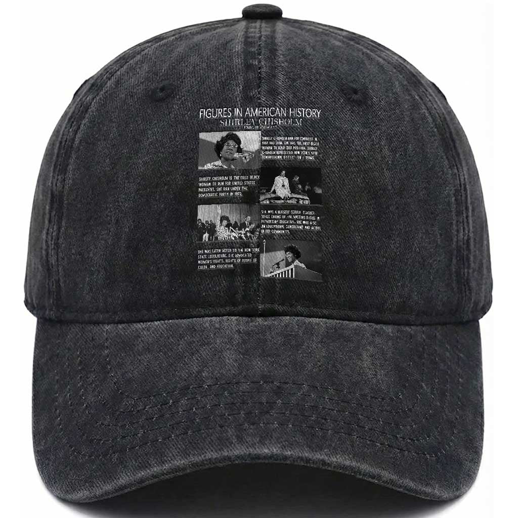 Shirley Chisholm Washed Cotton Baseball Cap Black Woman Leadership Icon TS12 Print Your Wear