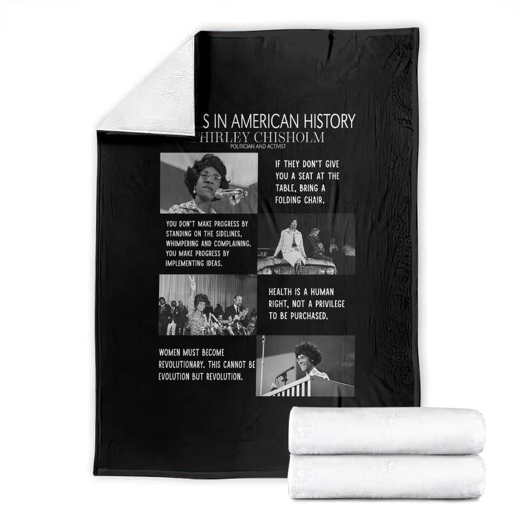 Shirley Chisholm Legacy Throw Blanket Civil Rights Woman Leader TS12 Black Print Your Wear
