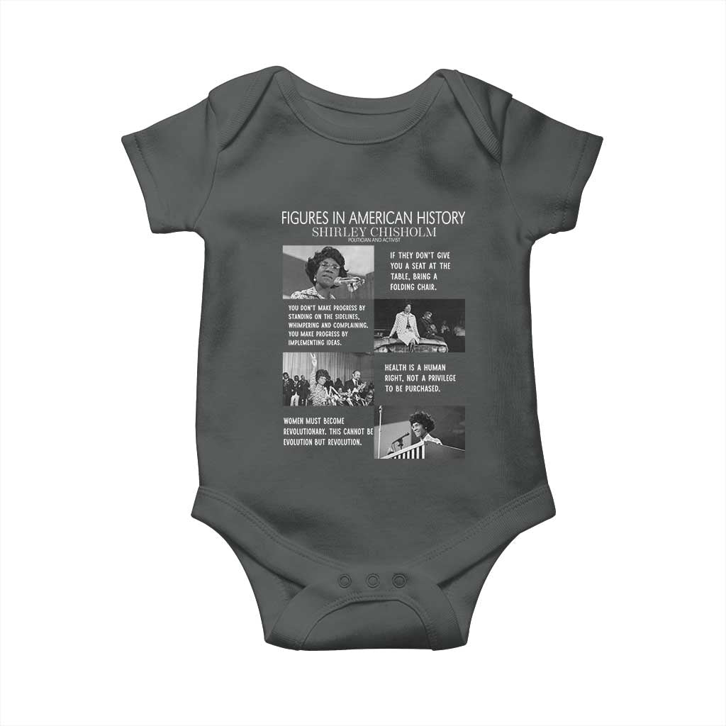 Shirley Chisholm Legacy Baby Onesie Civil Rights Woman Leader TS12 Dark Heather Print Your Wear