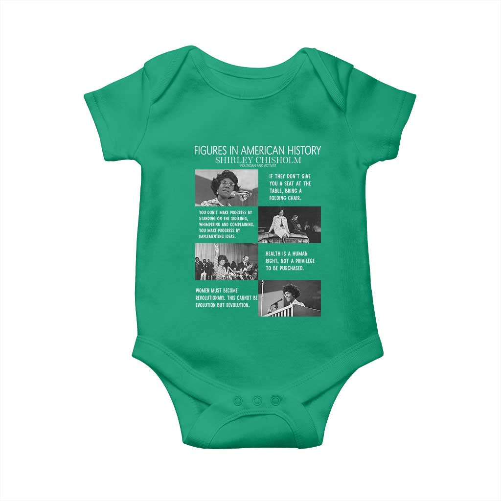Shirley Chisholm Legacy Baby Onesie Civil Rights Woman Leader TS12 Irish Green Print Your Wear