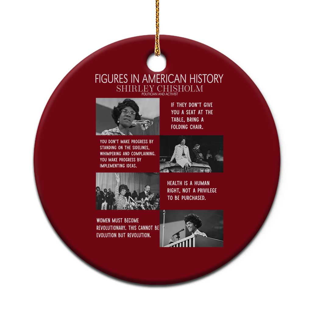 Shirley Chisholm Legacy Ceramic Ornament Civil Rights Woman Leader TS12 1pc Red Print Your Wear