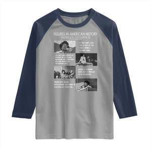 Shirley Chisholm Legacy Raglan Shirt Civil Rights Woman Leader TS12 Sport Gray Navy Print Your Wear