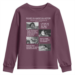 Shirley Chisholm Legacy Youth Sweatshirt Civil Rights Woman Leader TS12 Maroon Print Your Wear