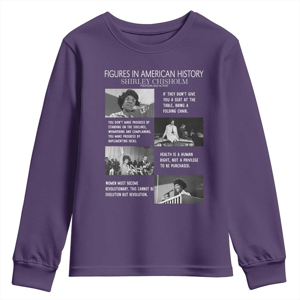 Shirley Chisholm Legacy Youth Sweatshirt Civil Rights Woman Leader TS12 Purple Print Your Wear
