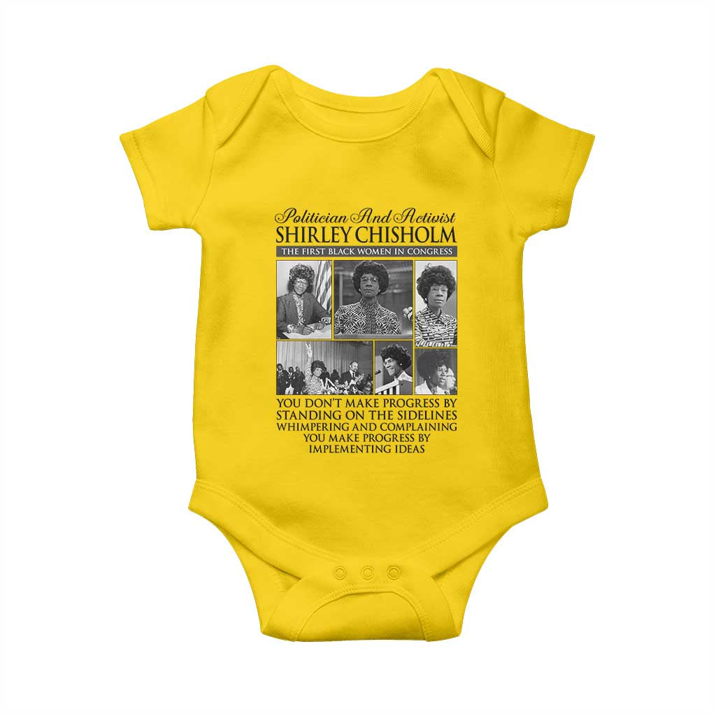 Shirley Chisholm Baby Onesie You Make Progress By Implementing Ideas Quote TS12 Daisy Print Your Wear