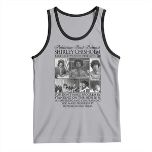 Shirley Chisholm Tank Top You Make Progress By Implementing Ideas Quote TS12 Athletic Heather Black Print Your Wear