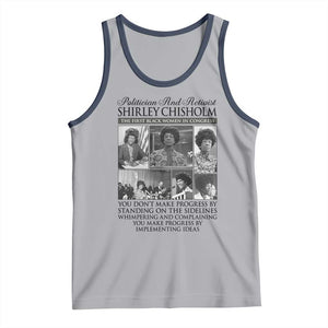 Shirley Chisholm Tank Top You Make Progress By Implementing Ideas Quote TS12 Athletic Heather Navy Print Your Wear