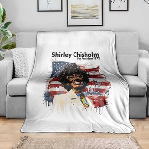 Shirley Chisholm For President 1972 With American Flag Throw Blanket TS12 Print Your Wear