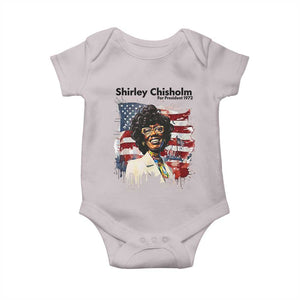 Shirley Chisholm For President 1972 With American Flag Baby Onesie TS12 Ice Gray Print Your Wear