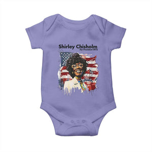 Shirley Chisholm For President 1972 With American Flag Baby Onesie TS12 Violet Print Your Wear
