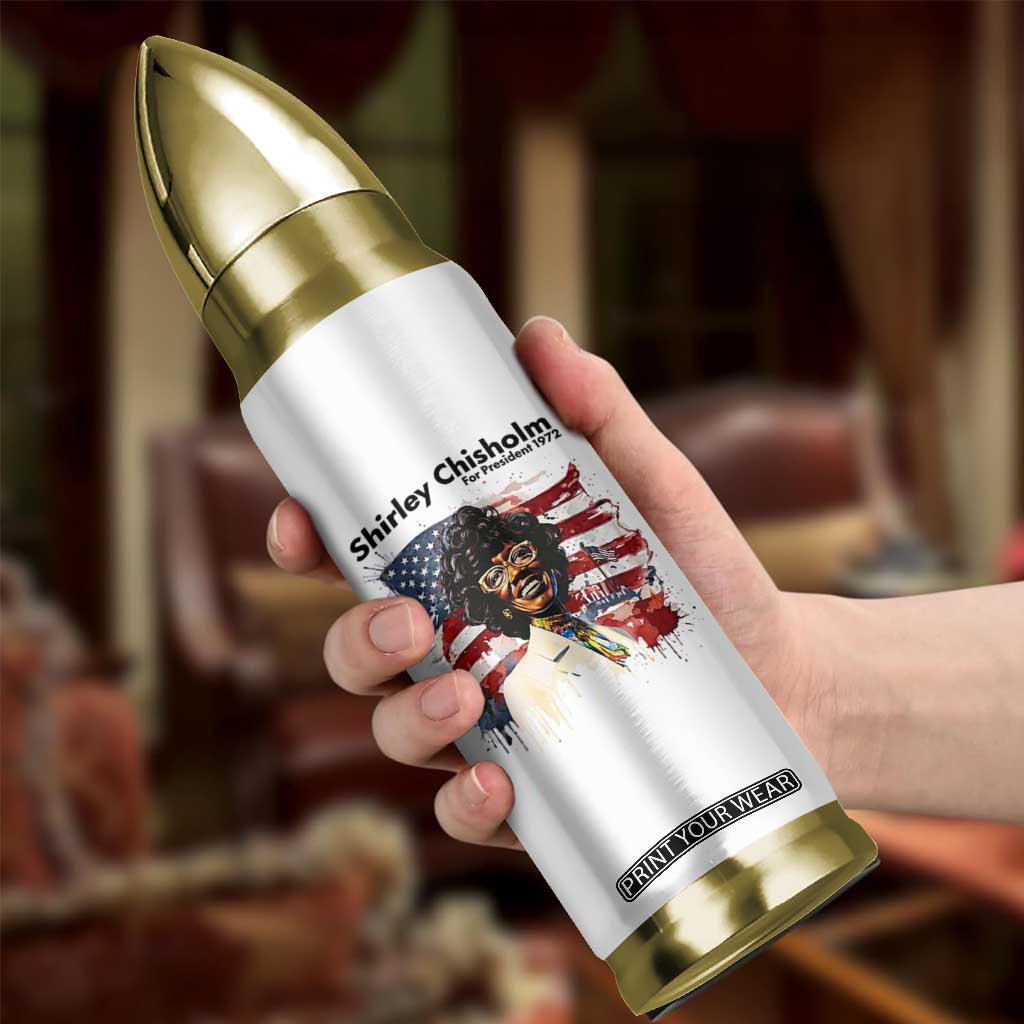 Shirley Chisholm For President 1972 With American Flag Bullet Tumbler TS12 Print Your Wear