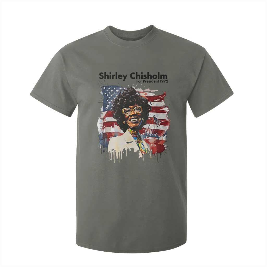 Shirley Chisholm For President 1972 With American Flag T Shirt For Kid TS12 Military Green Print Your Wear
