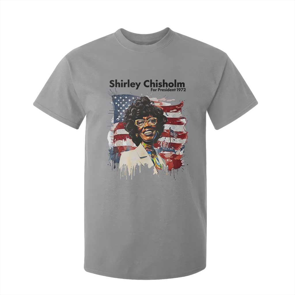 Shirley Chisholm For President 1972 With American Flag T Shirt For Kid TS12 Sport Gray Print Your Wear