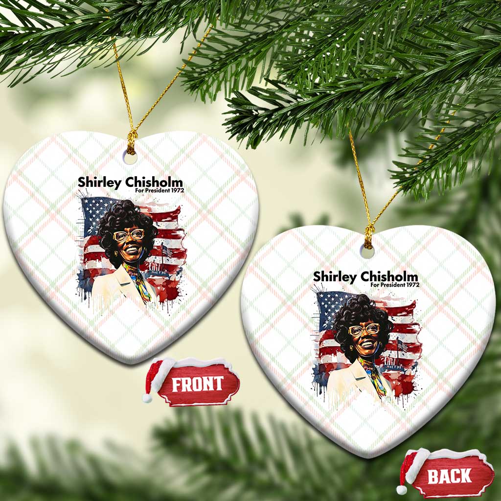 Shirley Chisholm For President 1972 With American Flag Ceramic Ornament TS12 Print Your Wear