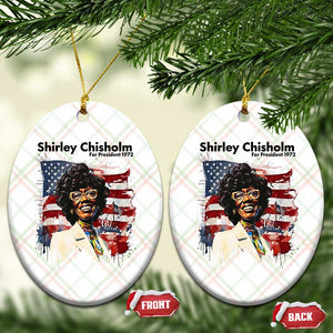 Shirley Chisholm For President 1972 With American Flag Ceramic Ornament TS12 Print Your Wear
