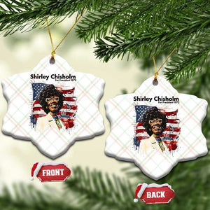 Shirley Chisholm For President 1972 With American Flag Ceramic Ornament TS12 Print Your Wear