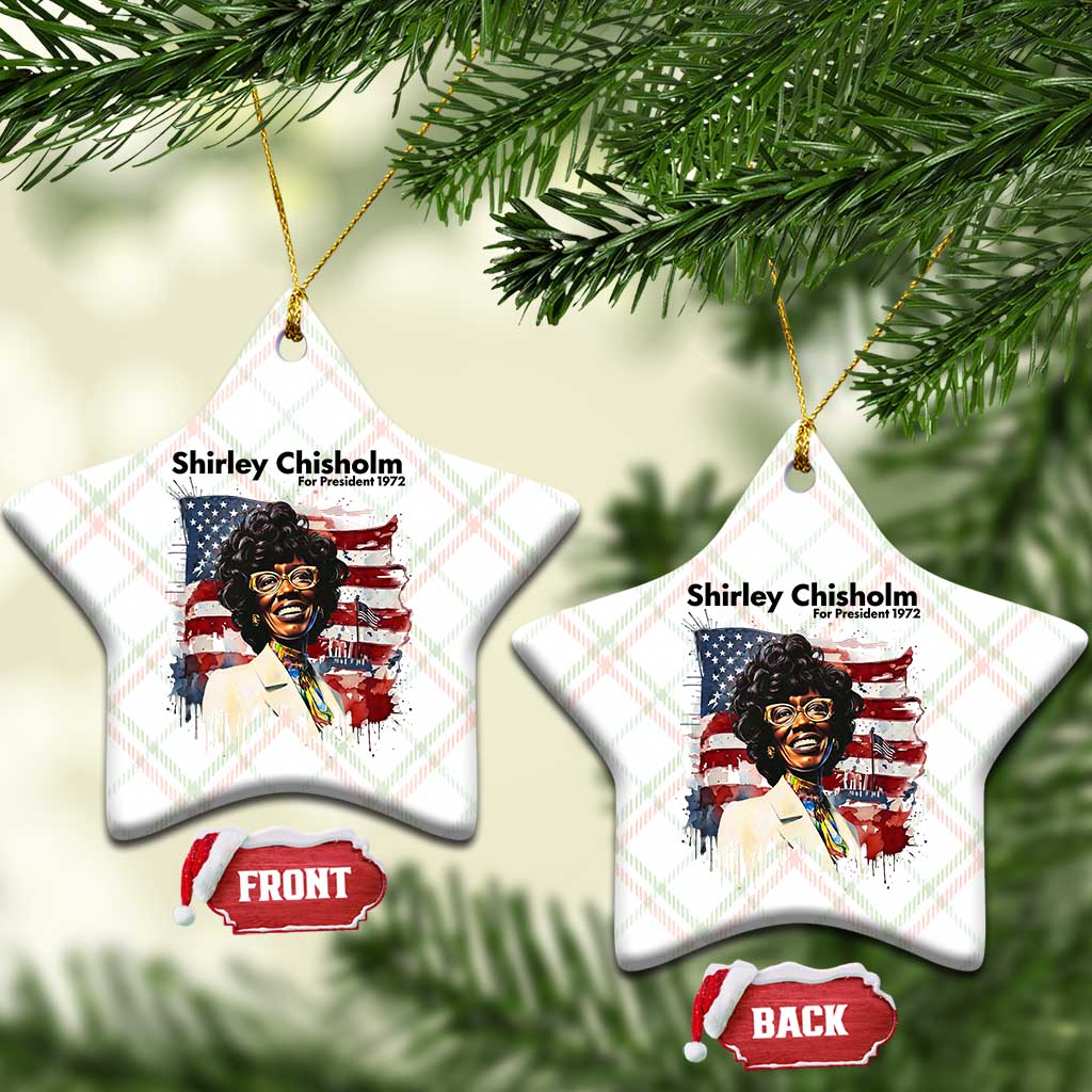 Shirley Chisholm For President 1972 With American Flag Ceramic Ornament TS12 Print Your Wear