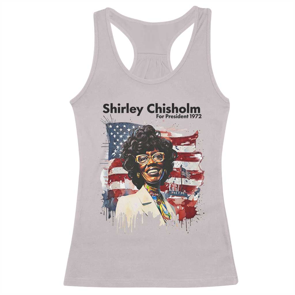 Shirley Chisholm For President 1972 With American Flag Racerback Tank Top TS12 Ice Gray Print Your Wear