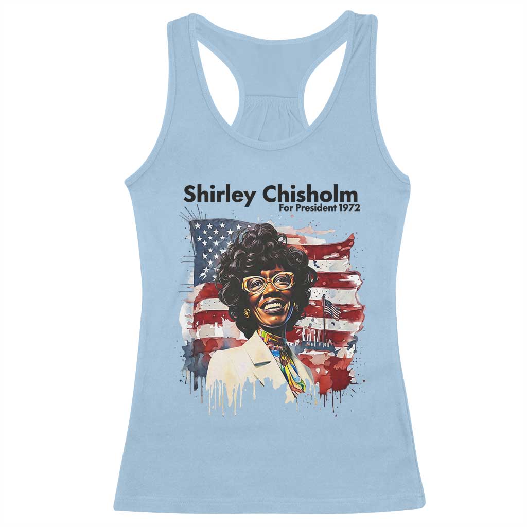 Shirley Chisholm For President 1972 With American Flag Racerback Tank Top TS12 Light Blue Print Your Wear