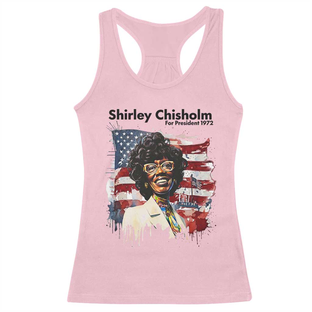 Shirley Chisholm For President 1972 With American Flag Racerback Tank Top TS12 Light Pink Print Your Wear