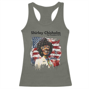 Shirley Chisholm For President 1972 With American Flag Racerback Tank Top TS12 Military Green Print Your Wear