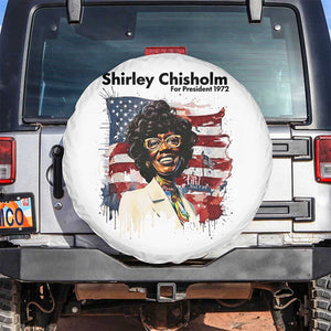 Shirley Chisholm For President 1972 With American Flag Spare Tire Cover TS12 No hole White Print Your Wear