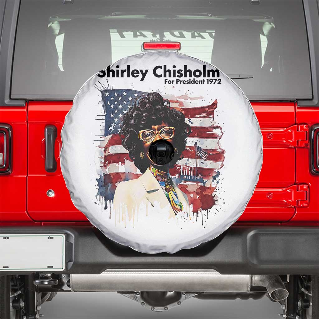 Shirley Chisholm For President 1972 With American Flag Spare Tire Cover TS12 White Print Your Wear