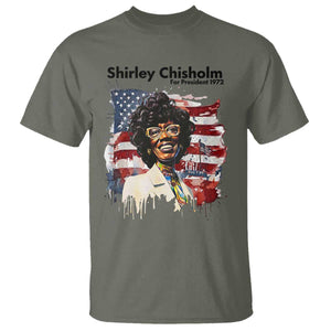 Shirley Chisholm For President 1972 With American Flag T Shirt TS12 Military Green Print Your Wear