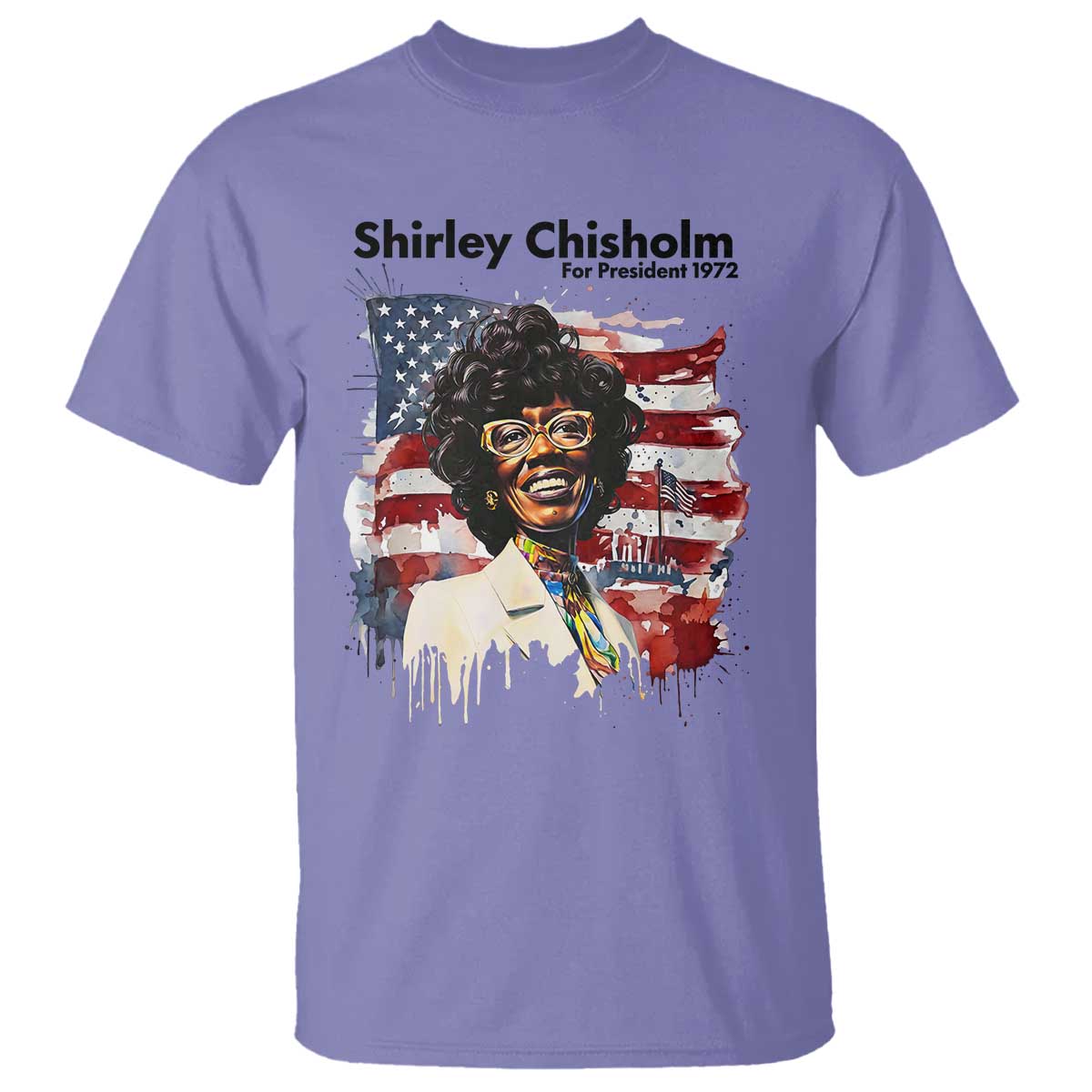 Shirley Chisholm For President 1972 With American Flag T Shirt TS12 Violet Print Your Wear