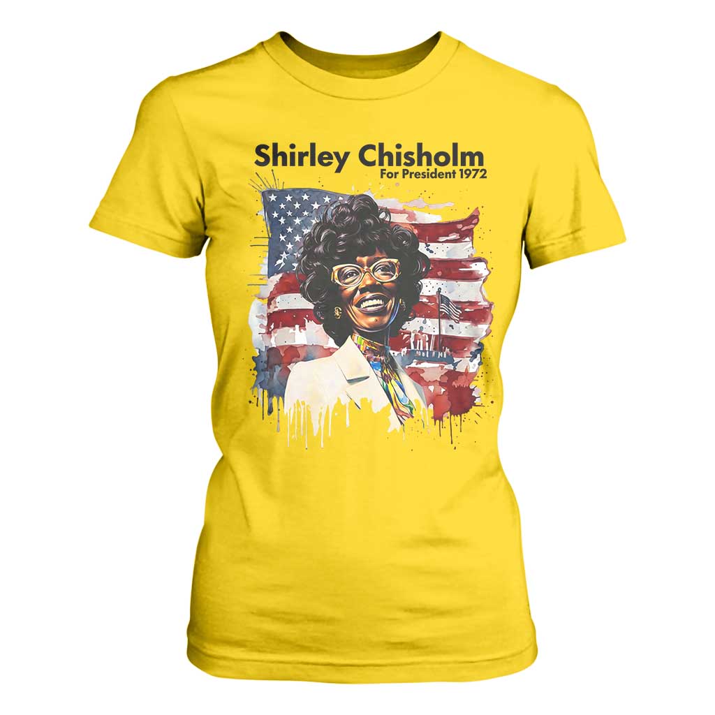Shirley Chisholm For President 1972 With American Flag T Shirt For Women TS12 Daisy Print Your Wear