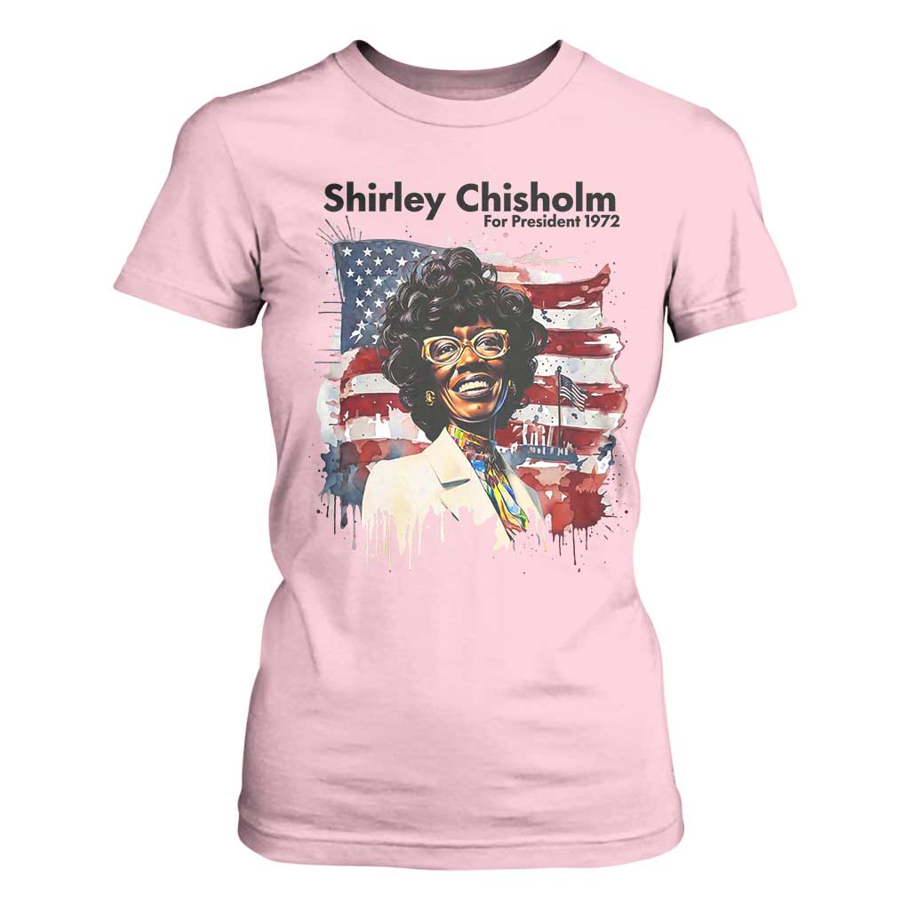 Shirley Chisholm For President 1972 With American Flag T Shirt For Women TS12 Light Pink Print Your Wear