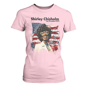 Shirley Chisholm For President 1972 With American Flag T Shirt For Women TS12 Light Pink Print Your Wear