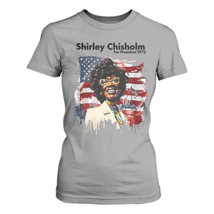 Shirley Chisholm For President 1972 With American Flag T Shirt For Women TS12 Sport Gray Print Your Wear
