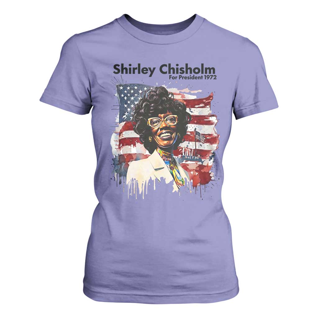 Shirley Chisholm For President 1972 With American Flag T Shirt For Women TS12 Violet Print Your Wear