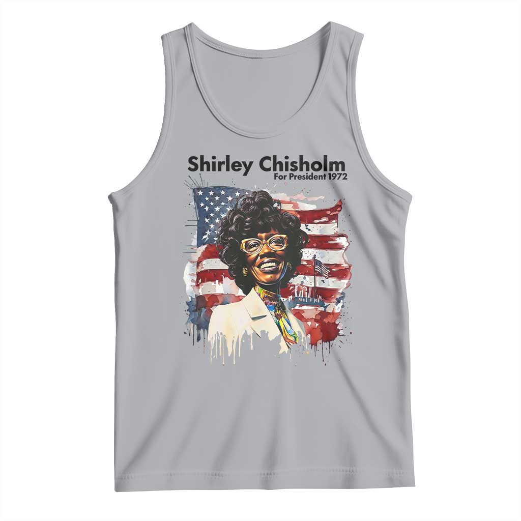 Shirley Chisholm For President 1972 With American Flag Tank Top TS12 Athletic Heather Print Your Wear
