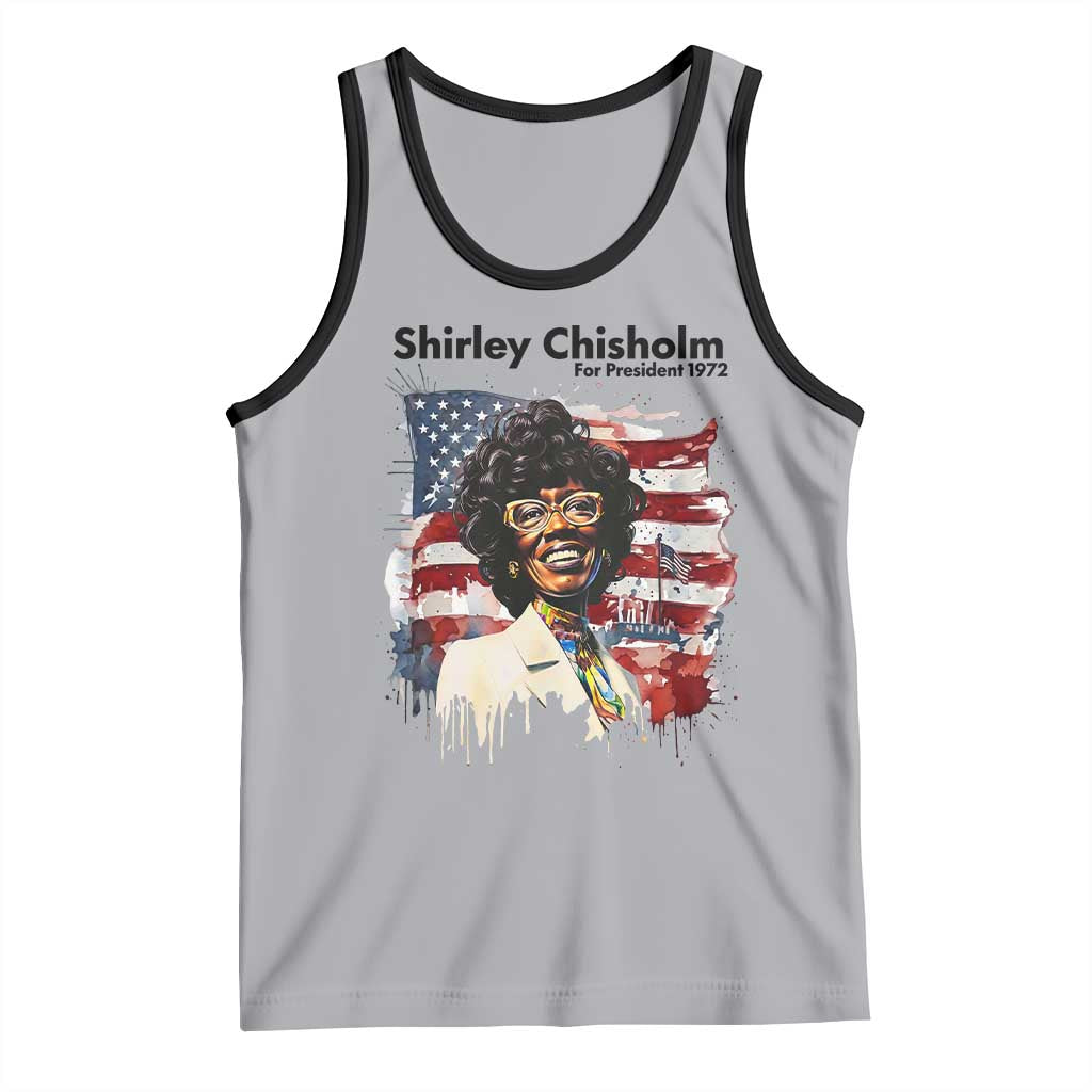 Shirley Chisholm For President 1972 With American Flag Tank Top TS12 Athletic Heather Black Print Your Wear