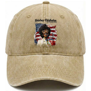Shirley Chisholm For President 1972 With American Flag Washed Cotton Baseball Cap TS12 Print Your Wear