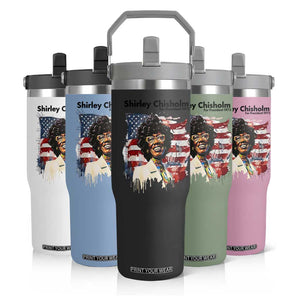 Shirley Chisholm For President 1972 With American Flag Flip Straw Tumbler TS12 Print Your Wear