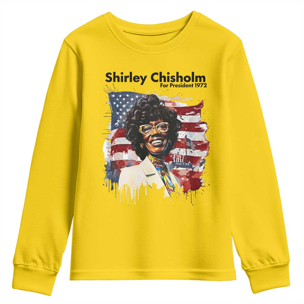 Shirley Chisholm For President 1972 With American Flag Youth Sweatshirt TS12 Daisy Print Your Wear